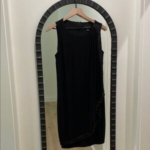 Scarlett Black Asymmetrical Sequin Sheath Dress